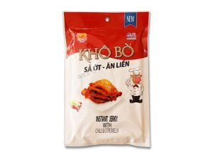 Khô bò sả ớt ăn liền hộp (200g)